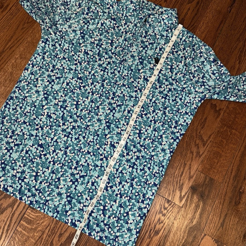 Bad Birdie Performance 1/4 Zip Pullover Mens 2XL Blue Geometric Aqua Long Sleeve - Picture 6 of 7